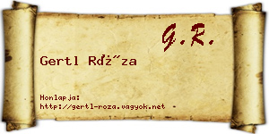 Gertl Róza névjegykártya